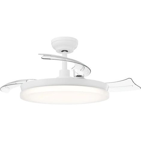 Philips Ventilador de techo LED con aspas retractiles TYNL 106cm blanco 32W+35W 4500lm CCT regulable, mando IP20