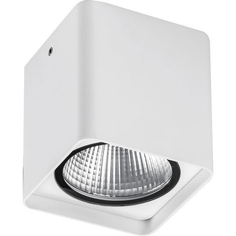 Downlight Plafonnier Carré Blanc KUBA 20W LED 3000K IP65 - Plafonnier Extérieur en Aluminium Haute Résistance - Rossini Illuminazione (1/4)