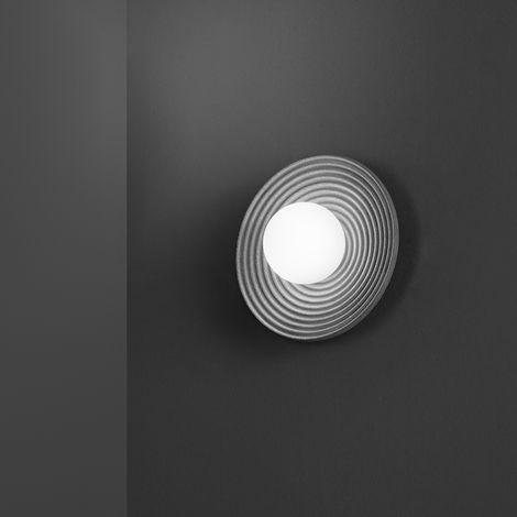 Applique Contemporanea Huevo Metallo Cemento Grigio 1 Luce E27 Ip20 (1/2)