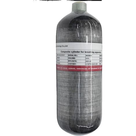 Cylindre Haute Pression, Fibre de Carbone, Pression de Travail de 300 Bar, 2L, Fibre de carbone (1/2)