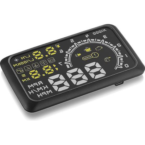 Pantalla frontal universal HUD de 5,5 pulgadas, indicador de velocidad inteligente, sistema OBD2, accesorios para coche (1/4)