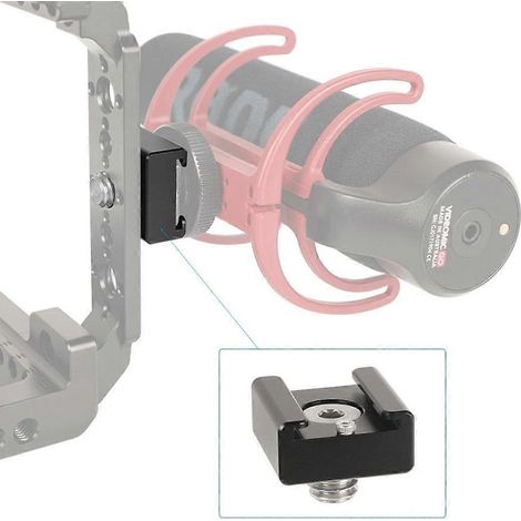 Adaptateur de connecteur de griffe porte-accessoires en aluminium 3/8 po-16 avec broches de positionnement pour studio (1/4)