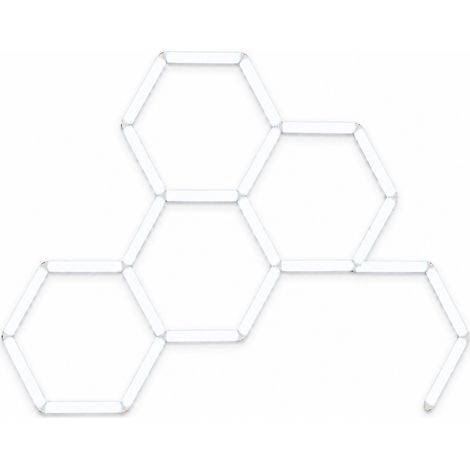 Éclairage LED hexagonal pour garage 48.4 cm – LUSSOCRAFT, plafonnier nid d'abeille blanc froid 6500K, atelier, car detailing, salle de sport (1/5)