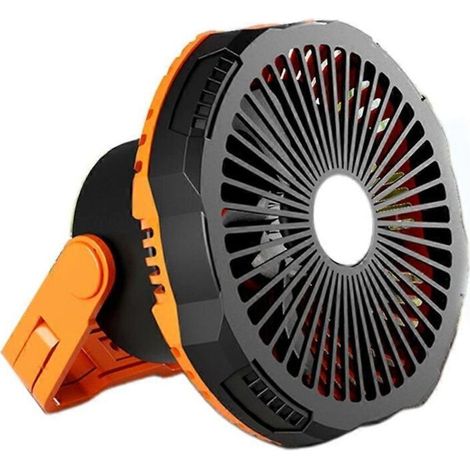 1 lampe de camping LED rechargeable par USB, 3 niveaux de luminosité, ventilateur 4 vitesses, batterie 4000 mAh, usage tente/plage/bureau (1/5)