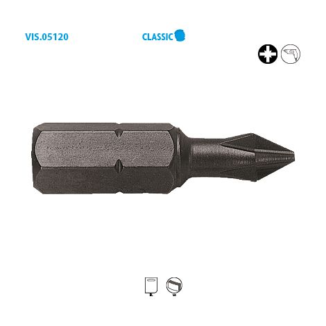 Embout de vissage série courte 1/4'' - POZIDRIV® Classic PZ N°2 Long. 25 Boite de 15 (1/2)