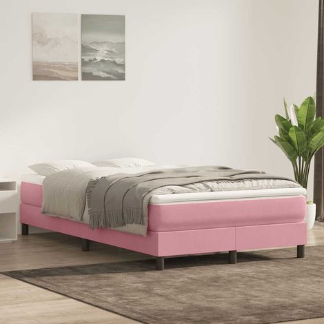 Boxspringbett mit Matratze Rosa 120x220 cm Samt