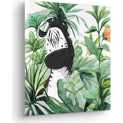 Komar Canvasbild Lost Zebra - 30 x 30 cm - Bild auf Keilrahmen - für Kinderzimmer (1/2)