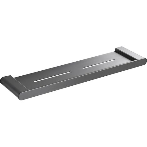 (Gris anthracite - 40 cm) Étagère en acier inoxydable SUS304, finition or rose brossé, fixation par clous, métal antirouille, disponible en 4 couleurs. (1/5)