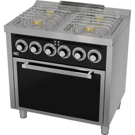 Fourneau "basic" 4 à 6 feux vifs s/600 avec four électrique - HR Fainca