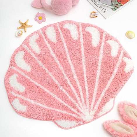 Tapis De Bain Coquillage, Tapis Antidérapant pour Salle De Bain, Tapis Absorbant Lavable en Machine, Tapis De Plage Décoratif, Dimensions 52 61cm (1/5)