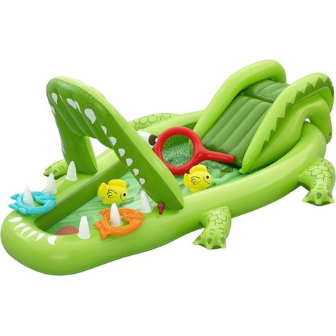 TrAdE Shop Traesio - Centro Giochi Acquatico Gonfiabile Piscina A Forma Di Coccodrillo 234x163x87cm 53169 - (1/5)