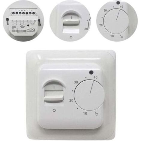 Chauffage au Sol Electrique sonde AC 220V 16A, Régulateur de Thermostat Plancher Chauffant Mécanique,Manuel Thermostat d'ambiance (1/4)