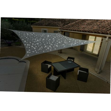 Werka Pro – Voile d'ombrage solaire 3x4m taupe – 200 LED – Polyéthylène tressé – Traitement anti-UV pour durabilité
