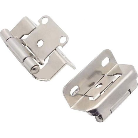 Home Hardware (6 pieces) 1/2-inch Overlay Cabinet Hinges, Self-closing Semi-overlay Kitchen Cabinet Door Hinges, Silver, Suitable for Kitchen/Cabinet Doors (1/3)