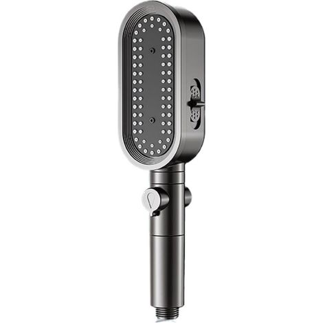 set of 3-mode shower heads (color: gray) including shower head with stop button, high-pressure shower head, integrated filter, bathroom accessories (1/5)