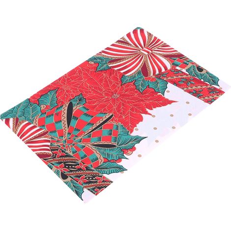Weihnachtliche Tischdecke aus Polyester mit Kerzenmuster für Zuhause, Küche und Partys (1/5)