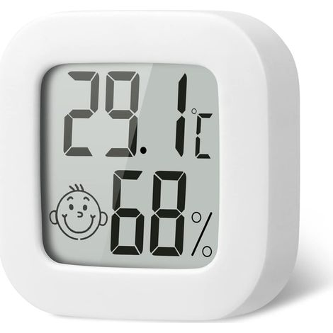 Thermomètre Hygrometre Intérieur, Petit Thermomètre Hygromètre Digital à Haute Précision, Moniteur de Température et Humidimètre Indicateur du Niveau de Confort pour Maison, Bureau (1/5)