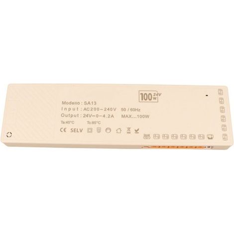Trasformatore Alimentatore Led Driver Mobile 24V 100W, Con 12 Uscite Senza Polarità, Per Luce Led Da Guardaroba Armadio, 213X60X16mm, Cavo Alimentazione Con Spina EU Incluso