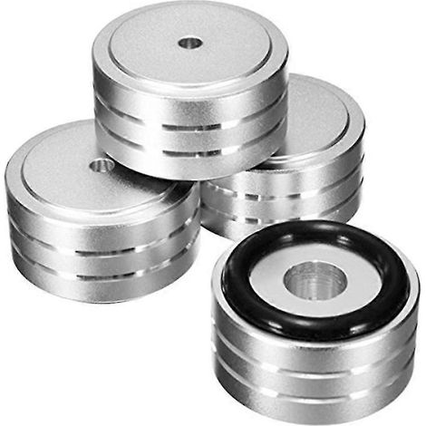 4 supports d'isolation en aluminium 40x20mm pour amplificateur Hi-Fi, haut-parleur, platine vinyle et DAC (argenté) (1/5)