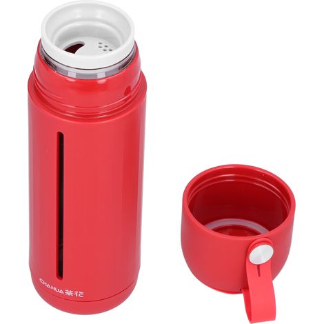 310-ml-Glasbecher mit Deckel, tragbarer Mehrzweck-Wasserbecher für Schule, Zuhause und Outdoor, Rot (1/5)