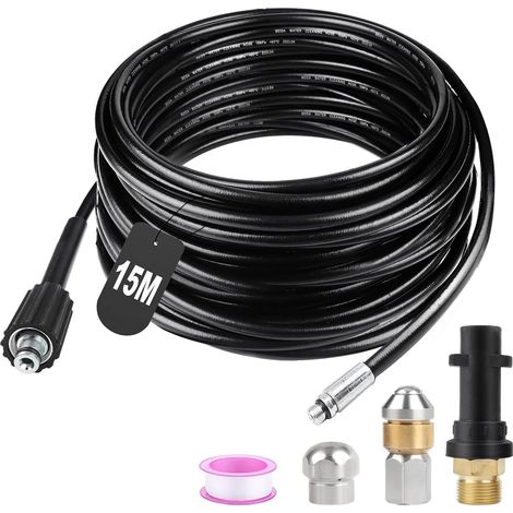 Déboucheur Canalisation 15m Compatible Kärcher K2 K3 K4 K5 K7 180 Bar 60°C