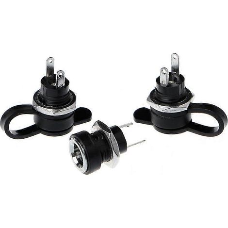 Lot de 5 connecteurs femelles DC-022B pour montage sur panneau, 5,5 x 2,1 mm, avec capuchon. (1/5)