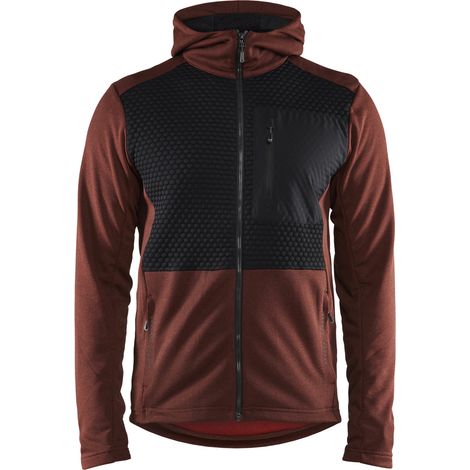 Sweat de travail zippé à capuche 3540 - Brique/Noir L