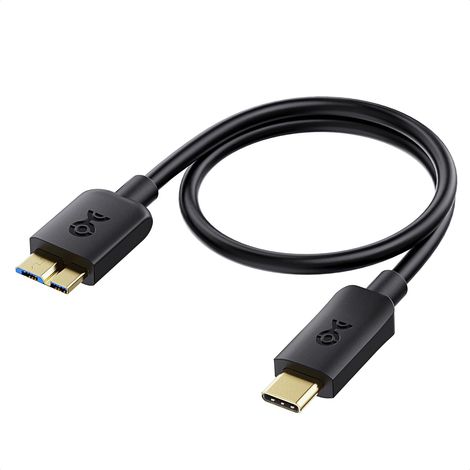 10G Cable Disque Dur Externe USB C 0,3 m(cable usb c Micro B USB 3.0 / Disque Dur USB C-Micro USB 3) en noir (1/5)