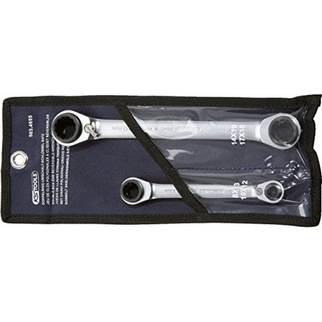 KS Tools  Set di chiavi a cricco doppie poligonali reversibili 4 (1/4)