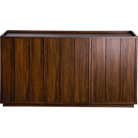 CALICOSY - Buffet 3 portes effet noyer avec rebord L140 cm - ABEL (1/5)