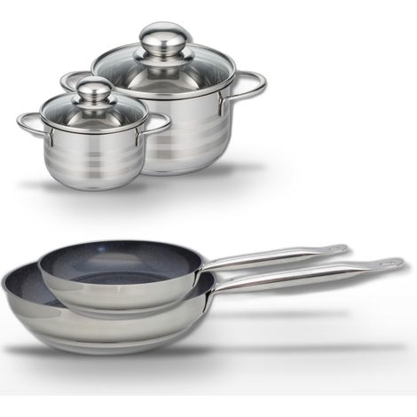 Lot Poêles 24 cm & 28 cm Elo Profi Therm Platinum avec Faitouts 12 cm & 16 cm (1/5)
