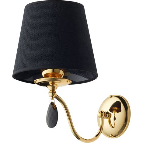 Applique EGIDA oro/nera con cristallo 1xE27 15W Jupiter