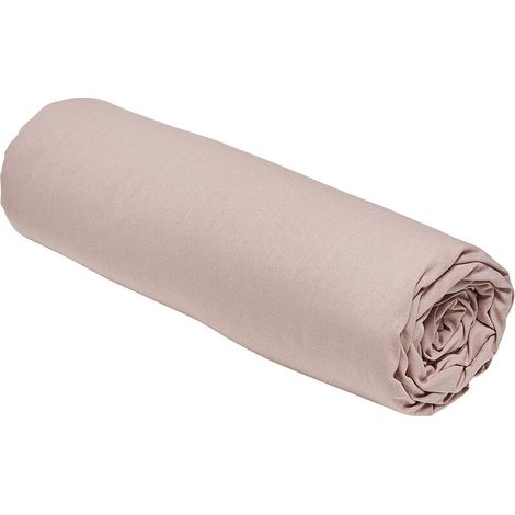 Drap housse 140x190 coton 57 fils/cm² bonnet 23 cm ESSENTIAL Rose (1/4)