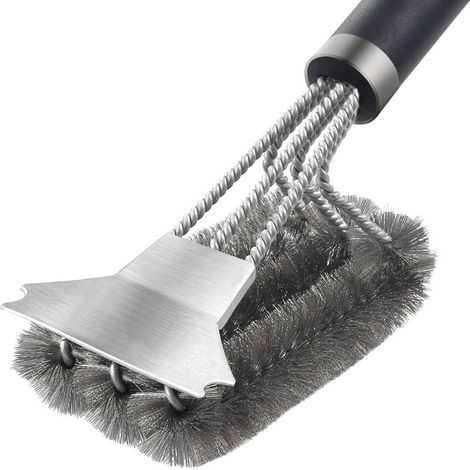 Brosse de nettoyage pour raclette à plancha, raclette pour plancha en acier inoxydable, raclette professionnelle avec manche, raclette à plancha en acier inoxydable, outil de nettoyage pour barbecue I