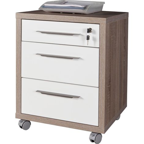 DISEGNO CASSETTIERA 3 CASSETTI 45X48,5X63 I ROVERE BIANCO (1/5)