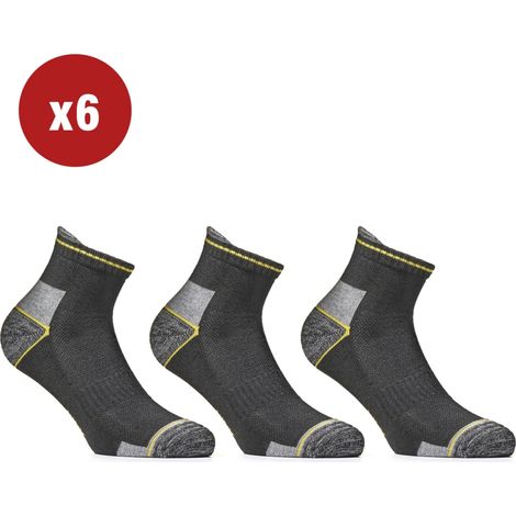 6 paia calza cortissima da lavoro anti-infortunistica "wrk04" colore nero, tg 39/42 - wrk (1/4)