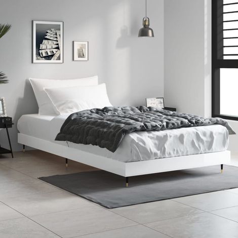 Estructura de cama madera de ingeniería blanco brillo 90x190 cm vidaXL (1/4)