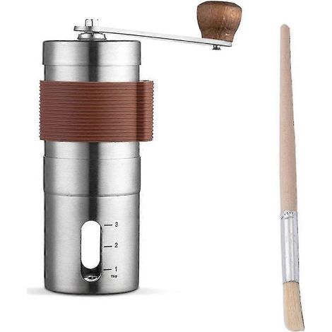 Moulin à café manuel, moulin à café en acier inoxydable, moulin à café à manivelle, moulin à café pour la maison/le bureau (1/5)