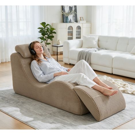 Fauteuil inclinable gain de place, dossier enveloppant, mousse à mémoire HR, coussin amovible et poche, velours gris 160cm (1/5)