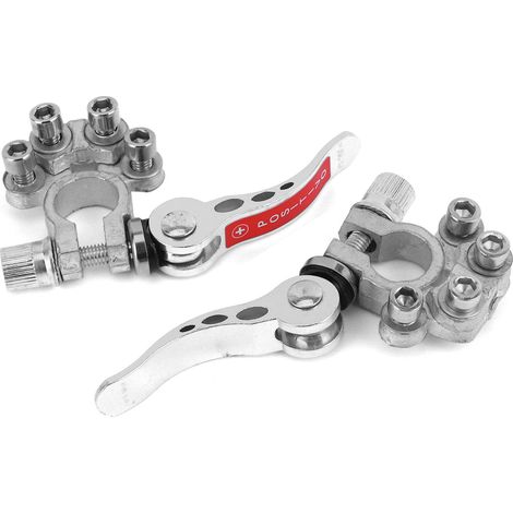 Lot de 2 connecteurs rapides pour bornes avec clé hexagonale (positif/négatif) pour poteaux SAE/JIS type A (1/5)