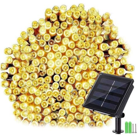Solar Außen-Girlande - [MARKE] - 20M 200 LED - Gelb - Modern - Design - Flackernd