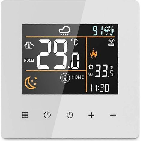 Tuya WiFi 16A Smart-Thermostat, Temperaturregler für elektrische Heizung, kompatibel mit Google Home und Alexa (Weiß). (1/5)