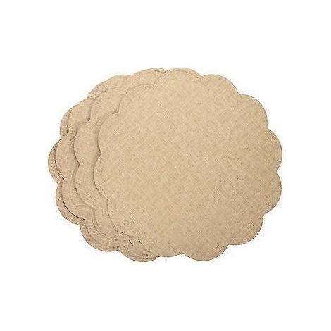 Lot de 4 sets de table en cuir PU en forme de fleur, réutilisables pour la cuisine (1/4)