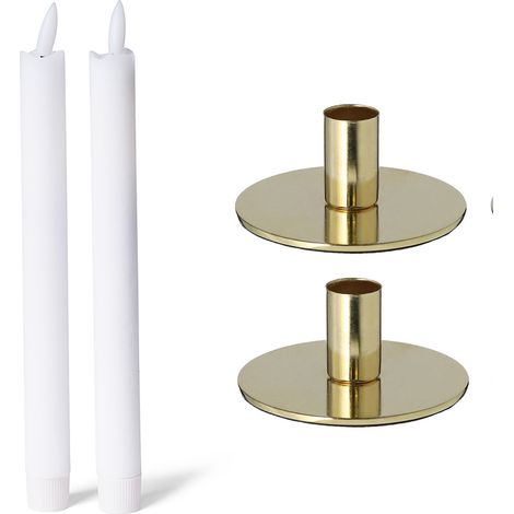 2x Novaliv Standkerzenhalter  Stabkerzenhalter 2 x 10cm Gold (1/4)