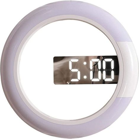 30,5 cm Wanduhr, hohle Wanduhr, multifunktional, 7 Lichtfarben und 3 Temperaturanzeigestufen, mit Fernbedienung (1/4)