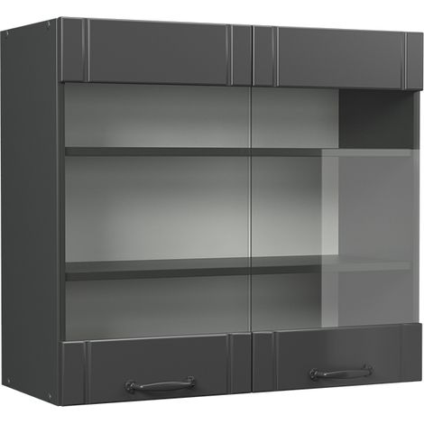 Armoire en verre Fame-Line, Gris foncé, 80cm, Vicco (1/5)
