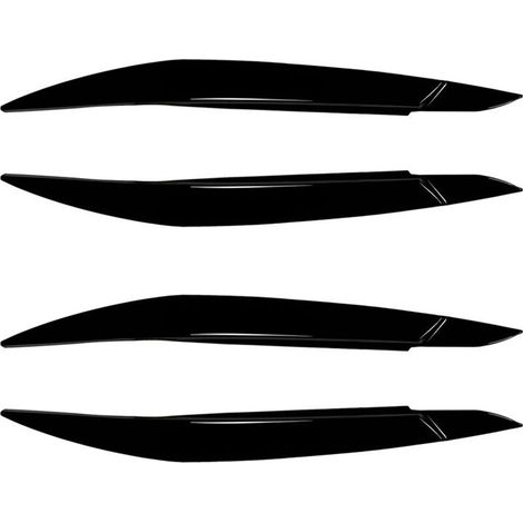 Cuatro embellecedores para los faros delanteros del BMW X6 E71 2008-2014, cubiertas negras para los párpados de los faros. (1/4)