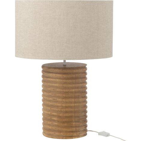 Lampe à Poser Filetage en Bois "Ailanthus" 70cm Naturel