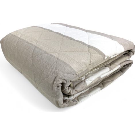 Trapuntino Leggero Kot Riga Beige - Quilt Primaverile Estivo - Cotone 100% - Anallergico - Made in Italy Cm. 170x270 (1/5)