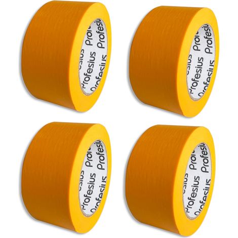 Lot de 4 rouleaux de ruban adhésif Washi Tape - 50 mm x 50 m - Bords précis lors de la peinture et du vernis - Pour surfaces lisses et texturées (1/5)